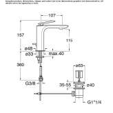 Single-lever countertop washbasin tap Imatra