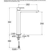 Tall, single-lever washbasin tap Ferez