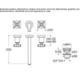 Wall-mounted washbasin tap with single rosettes Narvik