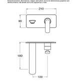 Wall-mounted washbasin tap with a plate without a plug Imatra