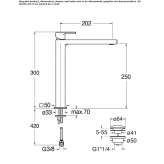 Tall, single-lever washbasin tap Ferez