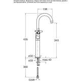 Tall countertop washbasin tap Horodnia