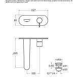 Wall-mounted single-lever washbasin tap with plate Delaware