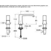 3-hole countertop washbasin tap Valseca