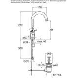 1-hole metal washbasin tap with single rosettes Horodnia