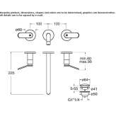 3-hole wall-mounted washbasin tap Itatuba