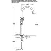 Tall 1-hole washbasin tap Narvik