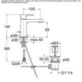 Single-lever countertop washbasin tap Ardud