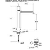 Single-lever countertop washbasin tap Valseca