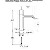 Single-lever, hydrogressive countertop washbasin faucet Valseca