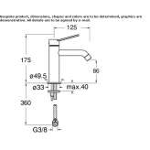 Single-lever countertop washbasin tap Itatuba