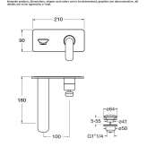 Wall-mounted single-lever washbasin tap with plate Imatra