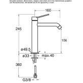 Single-lever countertop washbasin tap Itatuba