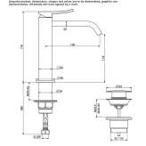 Single-lever countertop washbasin tap Colima