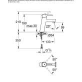 Countertop washbasin tap with temperature limiter Budingen