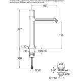 Single-lever countertop washbasin tap Valseca