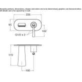 Washbasin tap with plate Mocoa