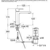 Single-lever countertop washbasin tap Ardud