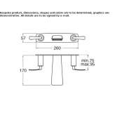 Wall-mounted washbasin tap with plate Mocoa