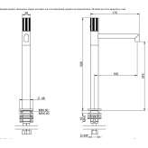 Tall single-lever steel washbasin tap Kalkaska