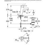 Countertop washbasin tap with temperature limiter Budingen