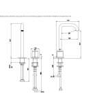 2-hole deck mounting kit with high curved spout Losne