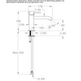 Countertop washbasin tap without waste Corfu