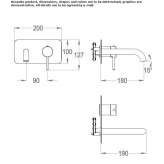 Wall-mounted washbasin tap with plate Jojutla