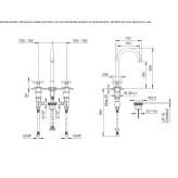 Washbasin tap with 3 holes, made of chrome-plated brass Diosd