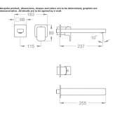 Two-hole wall-mounted washbasin tap Claix