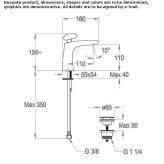 Single-lever countertop washbasin tap Perico