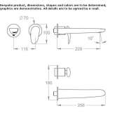 Two-hole, single-lever, wall-mounted washbasin faucet Bayside