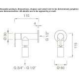 Wall-mounted shut-off valve for cold water for the garden Huettau