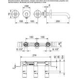 3-hole wall-mounted washbasin tap Diosd