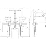 3-hole countertop washbasin tap made of stainless steel Lubian