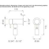 Wall-mounted shut-off valve for cold water for the garden Anaya