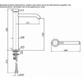 Tall stainless steel washbasin tap with aerator Nidzica