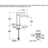 Single-lever countertop washbasin tap Lirio