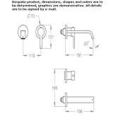 2-hole wall-mounted washbasin tap Osychky