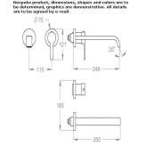 2-hole wall-mounted washbasin tap Osychky