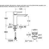 Single-lever countertop washbasin tap Ilford