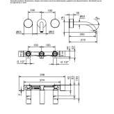 3-hole wall-mounted washbasin tap Guama