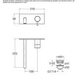 Wall-mounted washbasin tap with plate Marki