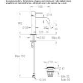 Single-lever countertop washbasin tap made of stainless steel Tekom