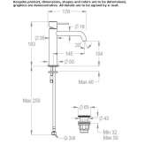 Single-lever countertop washbasin tap made of stainless steel Tekom