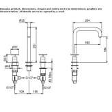 3-hole countertop washbasin tap Billinge