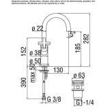 1-hole washbasin tap with single rosettes Longavi