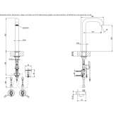 Elektroniczna bateria umywalkowa nablatowa ze stali nierdzewnej Lubian