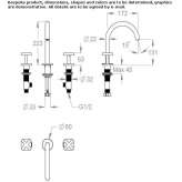 3-hole countertop washbasin tap without stopper Mariabe