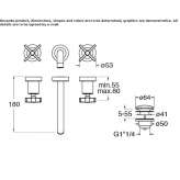 3-hole wall-mounted washbasin tap Narvik